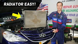 HOW TO REPLACE RADIATOR ON HYUNDAI, RADIATOR REMOVAL REPLACEMENT