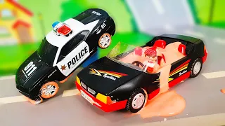 Мультики про машинки - Полицейская машинка догоняет нарушителя. Новые Мультфильмы с игрушками