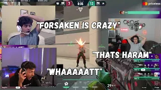 Valorant Streamers reacts to PRX F0rsaken Insane Flick & Crazy solo push