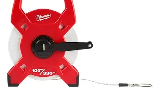 Milwaukee 100 m./330 ft. Fiberglass Open Reel Long Tapes w/ GRIME GUARD