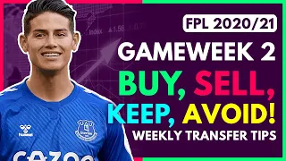 FPL GW2 TRANSFER TIPS! | Buy, Sell, Keep & Avoid for Gameweek 2 Fantasy Premier League 2020-21