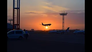 Посадки и взлет в аэропорту Ташкента