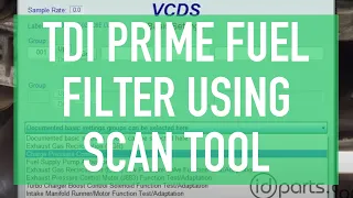 Priming TDI Fuel Filter Using Scan Tool How-To