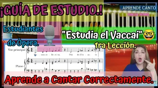 MÉTODO VACCAI 1."MANCA SOLLECITA" Pista Piano, Traducción, Pronunciación, Notas. | Soprano, Tenor.