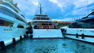 M/Y ENERGY 78m A TIGHT SQUEEZE DOCKING DANGEROUS MANEUVER, MONACO PORT HERCULES @emmansvlogfr