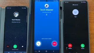 SAMSUNG S22 vs S22 Ultra vs S21 Ultra WhatsApp, Google Duo & Signal Apps Incoming Calls in Covers