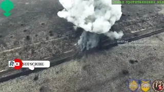 Ukraine war footage, Anti Tank Mine Pile Hit By FPV Drone