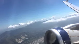 Flight taking off from Naples Italy VIEW OVER MOUNT VESUVIUS Volcano