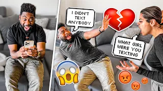 TEXTING MY WIFE "SHE'S GONE COME OVER PRANK"!!! *SHE SNAPPED*