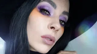 70s Inspired Purple Eyes with Yellow Blush