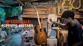 SAYA MEMBUAT GITAR AKUSTIK ALL SOLID TREMBESI FRET MIRING ( multiscale )