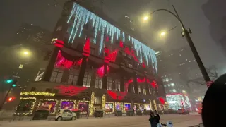 2020 Saks Fifth Avenue Holiday Light Show in Snowstorm - Dec 16, 2020