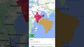 Brazil Vs India Size Comparision #India #Brazil #countries