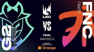 G2 VS FNATIC | LEC | Summer Split [2019] | FINAL Game 5 | League of Legends