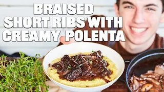 Red Wine Braised Short Ribs With Creamy Polenta | Eitan Bernath