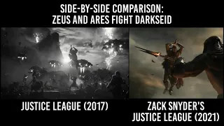 Justice League 2017 vs 2021 Comparison: Zeus and Ares Fight Darkseid (Zack Snyder vs Joss Whedon)