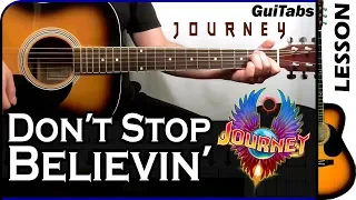 How to play DON'T STOP BELIEVIN' 🎤 - Journey / GUITAR Lesson 🎸 / GuiTabs #107