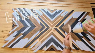 DIY Home Decor wall Art that doesn't require artistic skills         |Aztec wall Art build