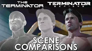 The Terminator (1984) and Terminator: Genisys (2015) - scene comparisons