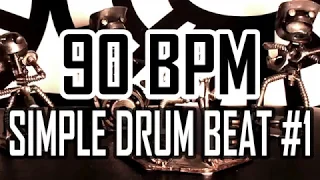 90 BPM - Simple Beat #1 - 4/4 Straight Rock Drum Track - Metronome - Drum beat