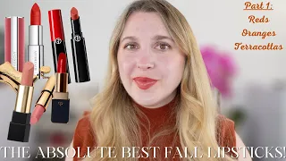 BEST FALL LIPSTICKS | Luxury Reds, Oranges, Terracottas + Lip Pencils | Part 1