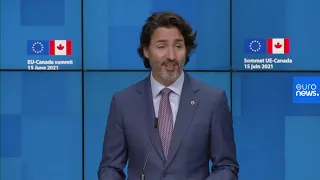 Canadian PM Justin Trudeau holds press conference with Charles Michel and Ursula von der Leyen| LIVE