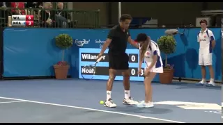 Yannick Noah's Ball Boy Trickery - World Tennis Challenge 2014