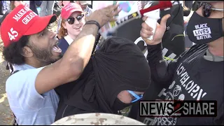 Trump supporters face off with counter-protesters outside CPAC 2021, Orlando