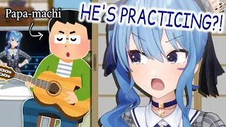 Suisei caught her dad practicing one of her original songs