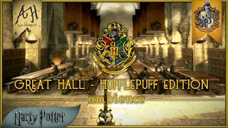 ⚡️ Hogwarts ASMR - Great Hall (Hufflepuff Edition) | Ambience & Animation | Harry Potter [HD] ⚡️