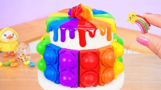 BEST Miniature Sweet Rainbow Chocolate Pop It Cake 🌈 Wonderful Miniature Buttercream Cake Decorating