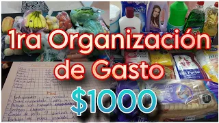 PRIMERA ORGANIZACIÓN DE GASTO EN MI NUEVO HOGAR💰$1000/DESPENSA EN TIENDA 3B🛒/COMPRAS DE TIANGUIS.