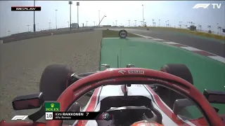 Raikkonen Almost Crashes at turn 5 in FP1 Qatar 2021