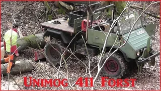 Unimog 411 im Forsteinsatz mit 2x6t Werner-Winde