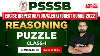 PSSSB VDO, Clerk, Punjab Cooperative Bank 2022 | Reasoning Classes | Puzzle #1 By Mahendar sir