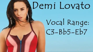 Demi Lovato - Studio Vocal Range: C3 - Bb5 - Eb7