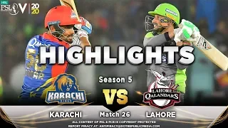 Lahore Qalandars vs Karachi Kings | Full Match Highlights | Match 26 | 12 March | HBL PSL 2020 | MA2