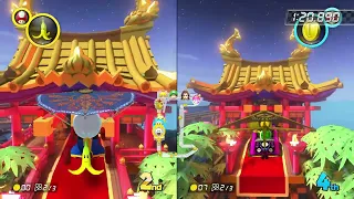 Ninja Hideaway - Mario Kart 8 Deluxe (Switch) DLC Course Splitscreen (Koopa Troopa vs Toad)