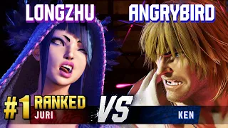 SF6 ▰ LONGZHU (#1 Ranked Juri) vs ANGRYBIRD (Ken) ▰ High Level Gameplay