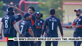 United States vs United Arab Emirates, ICC Man's Cricket World Cup League Two 2019-23 Highlights