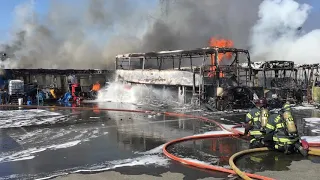 Trailer fire on Scenic Avenue near Santa Rosa