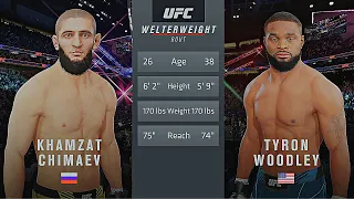 Khamzat Chimaev Vs. Tyron Woodley : UFC 4 Gameplay (Legendary Difficulty) (AI Vs AI) (PS5)