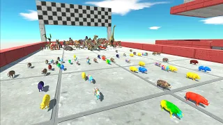 CHASE SPEED RACE TO EAT AN COLOR PIG - Animal Revolt Battle Simulator