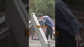 Crazy lady attacks skateboarders