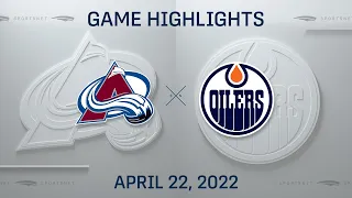 NHL Highlights | Avalanche vs. Oilers - Apr. 22, 2022