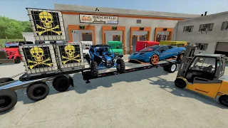 Delivering Race Cars and dangerous chemicals to town | Farming Simulator 22