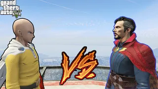 GTA 5 -Saitama (One Punch Man) vs Doctor Strange SUPERHERO BATTLE