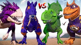 3 HEAD DEADPOOL Godzilla & Sharkzilla Vs Tarbosaurus T-REX Jurassic World Evolution Dinosaurs Fight