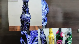 unique bottle art design|bottle art decor ideas|bottle art ideas!!