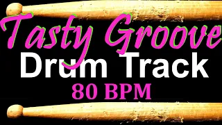 Tasty Groove Rock Drum Track - 80 BPM - Drum Tracks for Bass Guitar, Instrumental Drum Beats 🥁 476